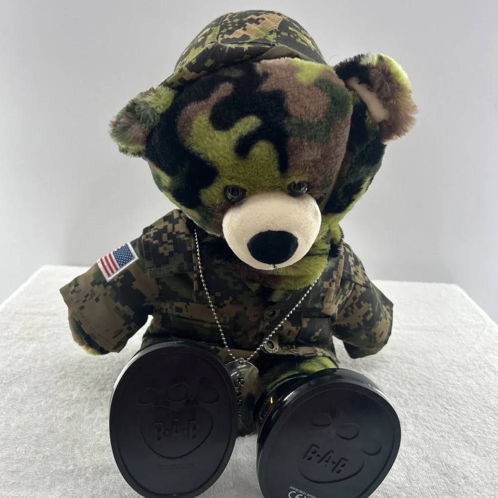 Build A Bear Workshop Camo Camouflage Teddy Bear Plush Stuffed Animal BAB 16